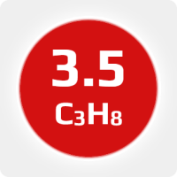 Пропан (C3H8) 3.5 (99,95%) в баллоне 12л (5кг) соединение W21,8х1/14'' (DIN1) (с баллоном)