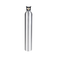 Газовый баллон 40 л алюминиевый 150 бар . новый с нержавеющим вентилем, серый соединение DIN6 (W21,8x1/14'') / Cylinder 40 liters 150 bar aluminium grey color, SS valve DIN6 (W21,8x1/14'')